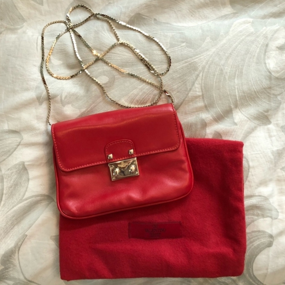 VALENTINO GARAVANI red leather mini bag